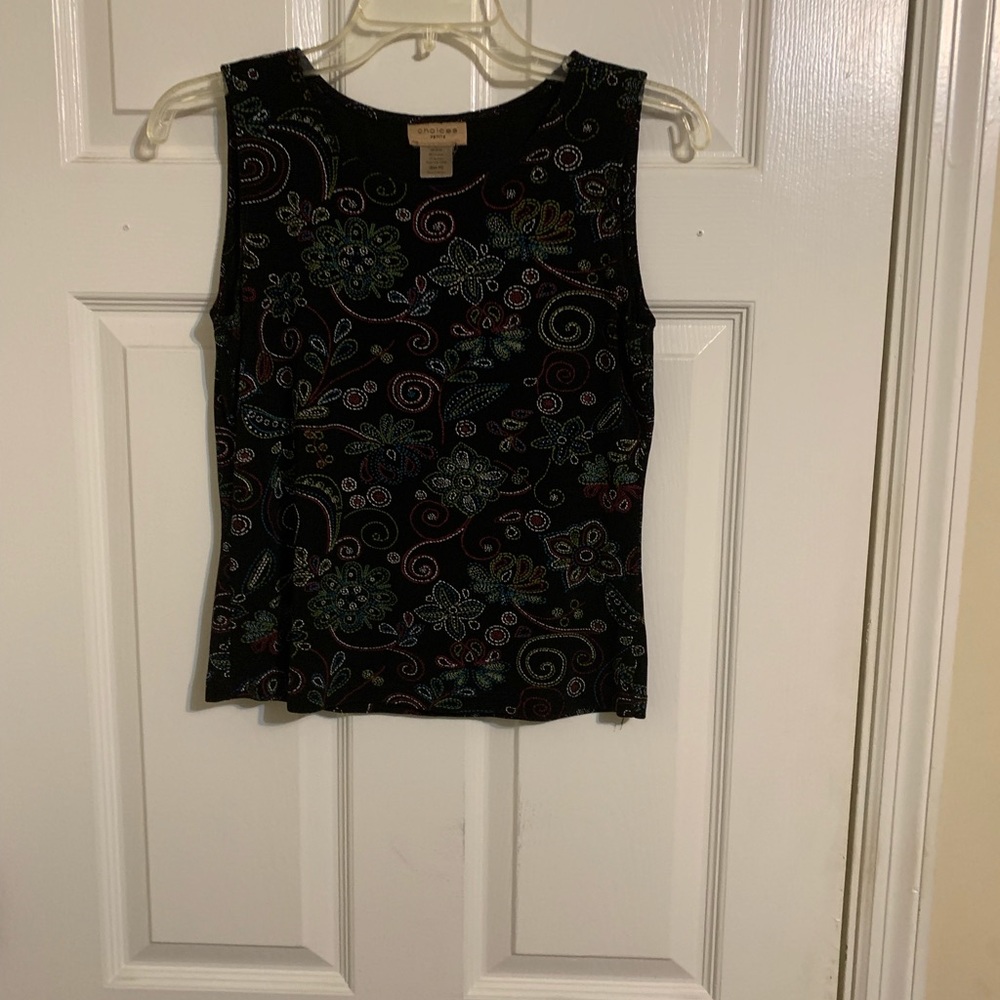 Sleeveless Floral Design Top, petite Small - Picture 2 of 6